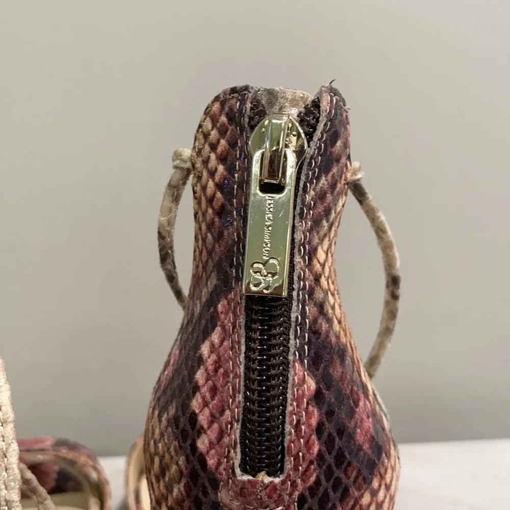 Jessica Simpson Snake Print Block Heel Sandals